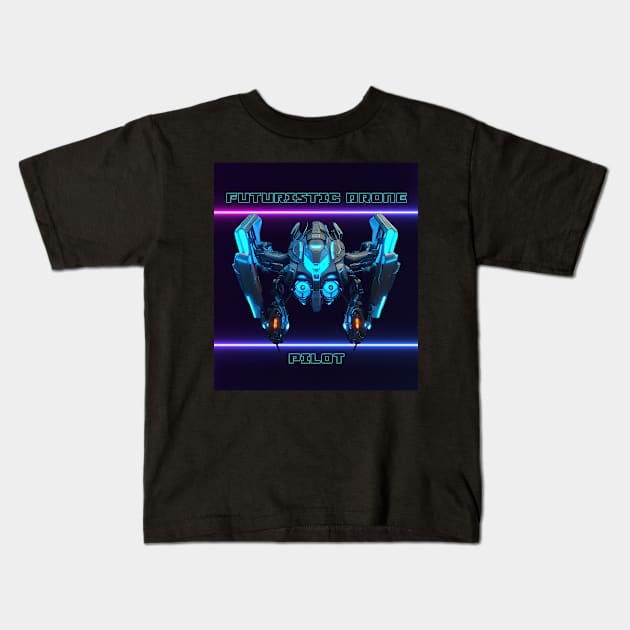 Futuristic Drone Pilot Kids T-Shirt by PD-Store